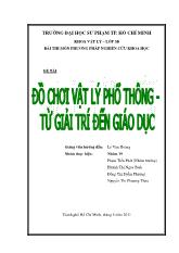 Đề tài Đồ chơi vật lý phổ thông tà giải trí đến giáo dục