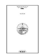 Đề tài Giải tích 2 dành cho sinh viên ngành toán -Toán tin