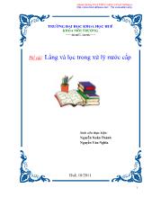 Đề tài Lắng và lọc trong xử lí nước cấp