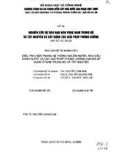 Đề tài Nguyên cứu dự báo hạn hán vùng Nam Trung Bộ và Tây Nguyên và xây dựng các giải pháp phòng chống- Điều tra hiện trạng hệ thống nguồn nước, nhu cầu dùng