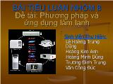 Đề tài Phương pháp và ứng dụng làm lạnh