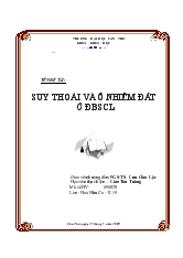 Đề tài Suy thoái và ô nhiễm đất ở đồng bằng sông Cửu Long