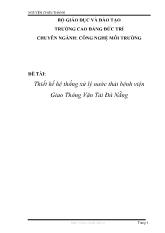 Đề tài Thiết kế hệ thống xử lý nước thải bệnh viện Giao thông Vận tải Đà Nẵng