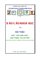 Hội thảo Chất thải chăn nuôi - Hiện trạng và giải pháp (livestock wastes- current status and solutions)