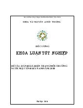 Khóa luận Đánh giá hiện trạng môi trường nước mặt tỉnh Hà Nam năm 2010