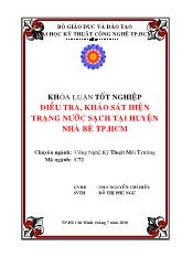 Khóa luận Điều tra, khảo sát hiện trạng nước sạch tại huyện nhà bè tp.Hồ Chí Minh