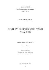 Khóa luận Định lý Osofsky cho vành nửa đơn