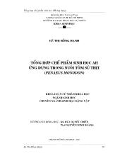 Khóa luận Tổng hợp chế phẩm sinh học AH ứng dụng trong nuôi tôm sú thịt (Penaeus monodon)