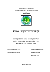 Khóa luận Xác định hiệu quả keo tụ đối với nước thải của thuốc nhuộm phân tán đối với từng màu riêng biệt