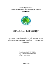 Khóa luận Xây dựng hệ thống quản lý môi trường theo tiêu chuẩn iso 14001-2004 tại công ty cổ phần bột giặt Lix
