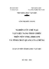 Luận án Nghiên cứu chế tạo vật liệu nano thấp chiều trên nền ytri, ziriconi và tính chất quang của chúng