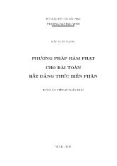 Luận án Phương pháp hàm phạt cho bài toán bất đẳng thức biến phân