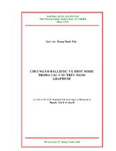 Luận văn Chui ngầm ballistic và shot noisetrong các cấu trúc nano graphene