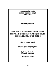 Luận văn Cơ sở logic toán của các phép chứng minh toán học cơ bản và áp dụng chứng minh các bài toán phổ thông