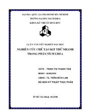 Luận văn Nghiên cứu chế tạo kit thử nhanh trong phân tích Urea