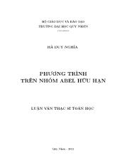 Luận văn Phương trình trên nhóm abel hữu hạn