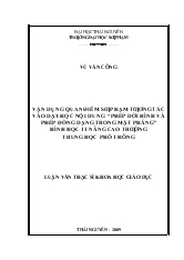 Luận văn Vận dụng quan điểm sư phạm tương tác vào dạy học nội dung Phép dời hình và phép đồng dạng trong mặt phẳng, Hình học 11 nâng cao trường trung học phổ thông