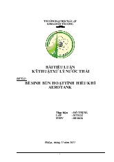 Tiểu luận Bể sinh bùn hoạt tính hiếu khí aerotank