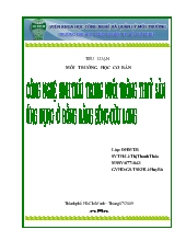 Tiểu luận Công nghệ sinh thái trong nuôi trồng thuỷ sản ứng dụng ở đồng bằng sông Cửu Long