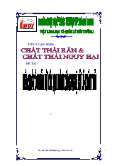 Tiểu luận Kiểm soát ô nhiễm từ các quy trình công nghệ xử lý chất thải