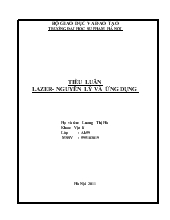 Tiểu luận Laser - Nguyên lý và ứng dụng