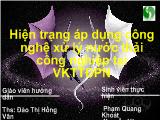 Tiểu luận Môi trường - Hiện trạng áp dụng công nghệ việc xử lý nước thải