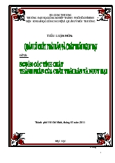 Tiểu luận Nguồn gốc, tính chất, thành phần của chất thải rắn và nguy hại
