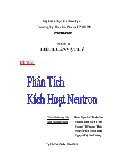 Tiểu luận Phân tích kích hoạt Neutron