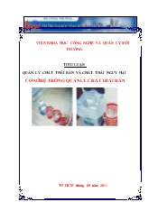 Tiểu luận Quản lý chất thải rắn và chất thải nguy hại, cơ sở hệ thống quản lý chất thải rắn