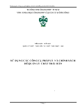 Tiểu luận Sử dụng các công cụ pháp lý và chính sách để quản lý chất thải rắn