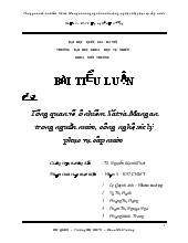 Tiểu luận Tổng quan về ô nhiễm Sắt và Mangan trong nguồn nước, công nghệ xử lý phục vụ cấp nước