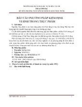 Báo cáo Thực hành phương pháp kiểm nghiệm vi sinh trong thực phẩm