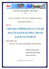 Đề tài Chương trình kap và vấn đề haccp đảm bảo thực phẩm sạch tại chi cục an toàn vệ sinh thực phẩm TP Hồ Chí Minh