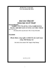 Đề tài Nghiên cứu ứng dụng công nghệ enzym trong chế biến một số nông sản thực phẩm Mã số: KC 04-07