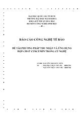 Đề tài Phương pháp thu nhận và ứng dụng hợp chất curcumin trong củ nghệ