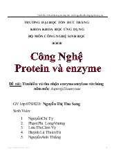 Đề tài Tìm hiểu và thu nhận enzyme amylase từ chủng nấm mốc Aspergillus oryzae