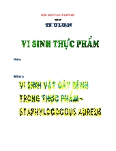 Đề tài Vi sinh vật gây bệnh trong thực phẩm - Staphylococcus aureus