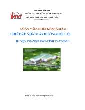 Đồ án Thiết kế nhà máy đường bời lời tại huyện Trảng Bàng - Tỉnh Tây Ninh