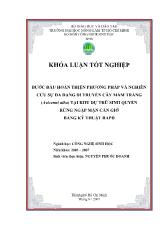 Khóa luận Bước đầu hoàn thiện phương pháp và nghiên cứu sự đa dạng di truyền cây mắm trắng (avicenni alba) tại khu dự trữ sinh quyển rừng ngập mặn cần giờ bằng kỹ thuật rapd