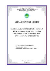 Khóa luận Đánh giá đa dạng di truyền của giống lan rừng dendrobium thu thập tại tỉnh Bình Phước và thị xã bảo lộc (tỉnh lâm đồng) bằng kỹ thuật rapd
