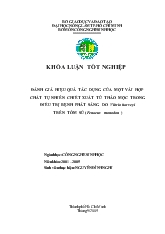 Khóa luận Đánh giá hiệu quả tác dụng của một vài hợp chất tự nhiên chiết xuất từ thảo mộc trong điều trị bệnh phát sáng do vibrio harveyi trên tôm sú (penaeus monodon)