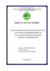 Khóa luận Khảo sát khả năng ứng dụng kỹ thuật nuôi cấy mô sẹo tạo dịch huyền phủ cây Drosera burmanni vahl trong thu nhận hợp chất anthraquinone