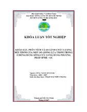 Khóa luận Khảo sát, phân tích và so sánh chất lượng mùi thơm của một số giống lúa thơm trồng ở đồng bằng sông cửu long bằng phương pháp spme - Gc