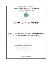Khóa luận Nghiên cứu quy trình sản xuất men bánh mì khô bằng phƣơng pháp sấy thăng hoa