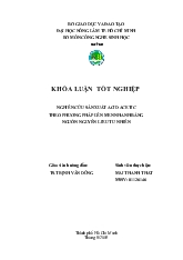 Khóa luận Nghiên cứu sản xuất acid acetic theo phương pháp lên men nhanh bằng nguồn nguyên liệu tự nhiên