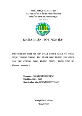 Khóa luận Thử nghiệm một số hợp chất chiết xuất từ thảo dược trong phòng trị bệnh đốm trắng do virus gây hội chứng đốm trắng (wssv) trên tôm sú (penaeus monodon)
