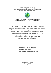 Khóa luận Ứng dụng kỹ thuật elisa xét nghiệm hàm lượng progesterone sữa giúp chẩn đoán sớm mang thai trên bò không động dục hoặc phối nhiều lần không đậu được điều trị bằng kích thích tố tại công ty cổ phần bò sữa đồng nai