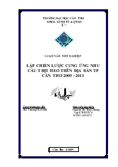 Lập chiến lược cung ứng nhu cầu thịt heo trên địa bàn TP Cần Thơ 2009 - 2013