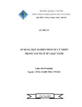 Luận văn Áp dụng một số biện pháp xử lý nhiệt trong sản xuất sữa đậu nành