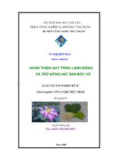 Luận văn Hoàn thiện quy trình lạnh đông và trữ đông hạt sen bóc vỏ